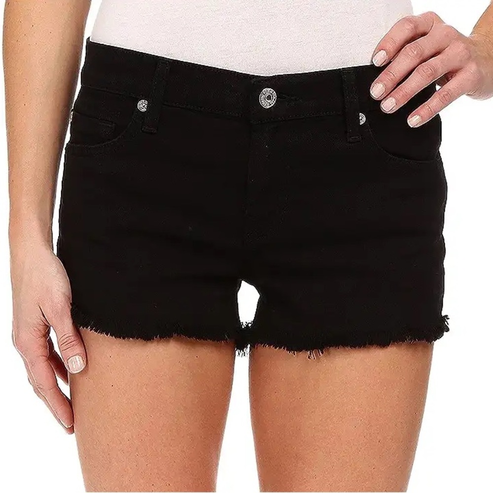 7 For All Mankind Cut Off Denim Shorts in black size 29